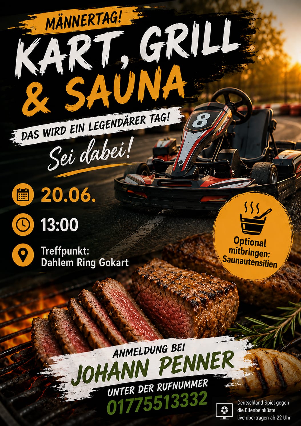 Männertag Kart Grill Sauna