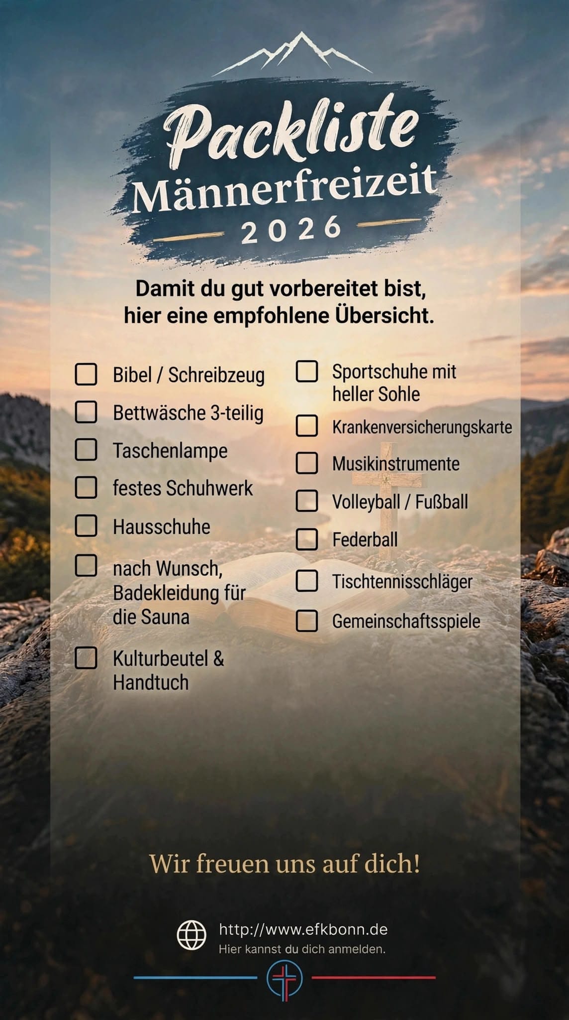 Bonner Männerfreizeit 2026 Flyer Seite 2